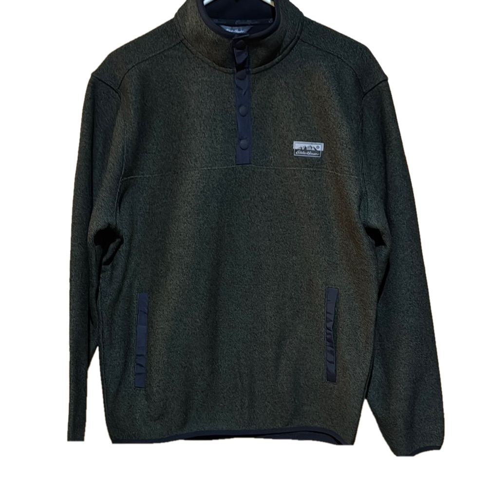 Eddie Bauer Green Fleece Sweater Mens Size Small